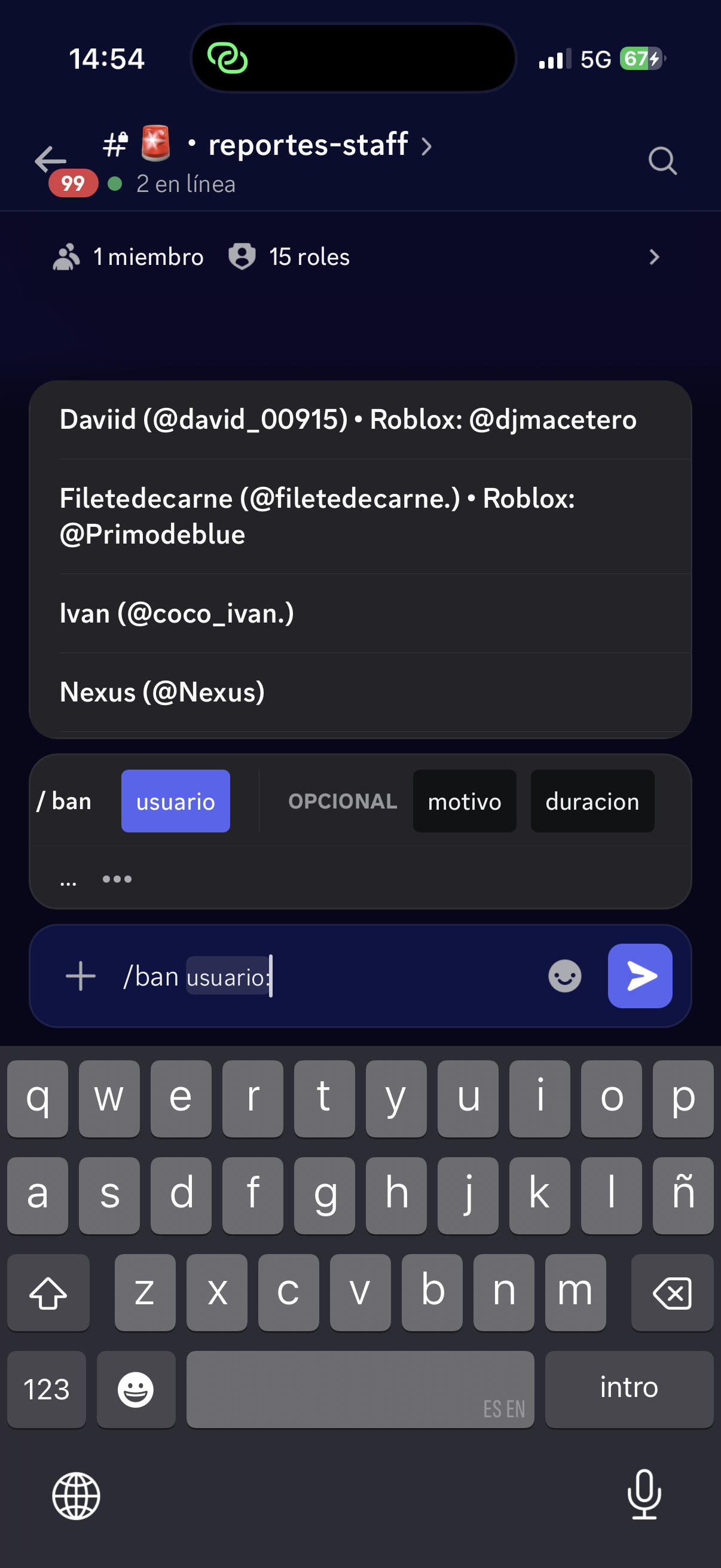 Nexus moderation command