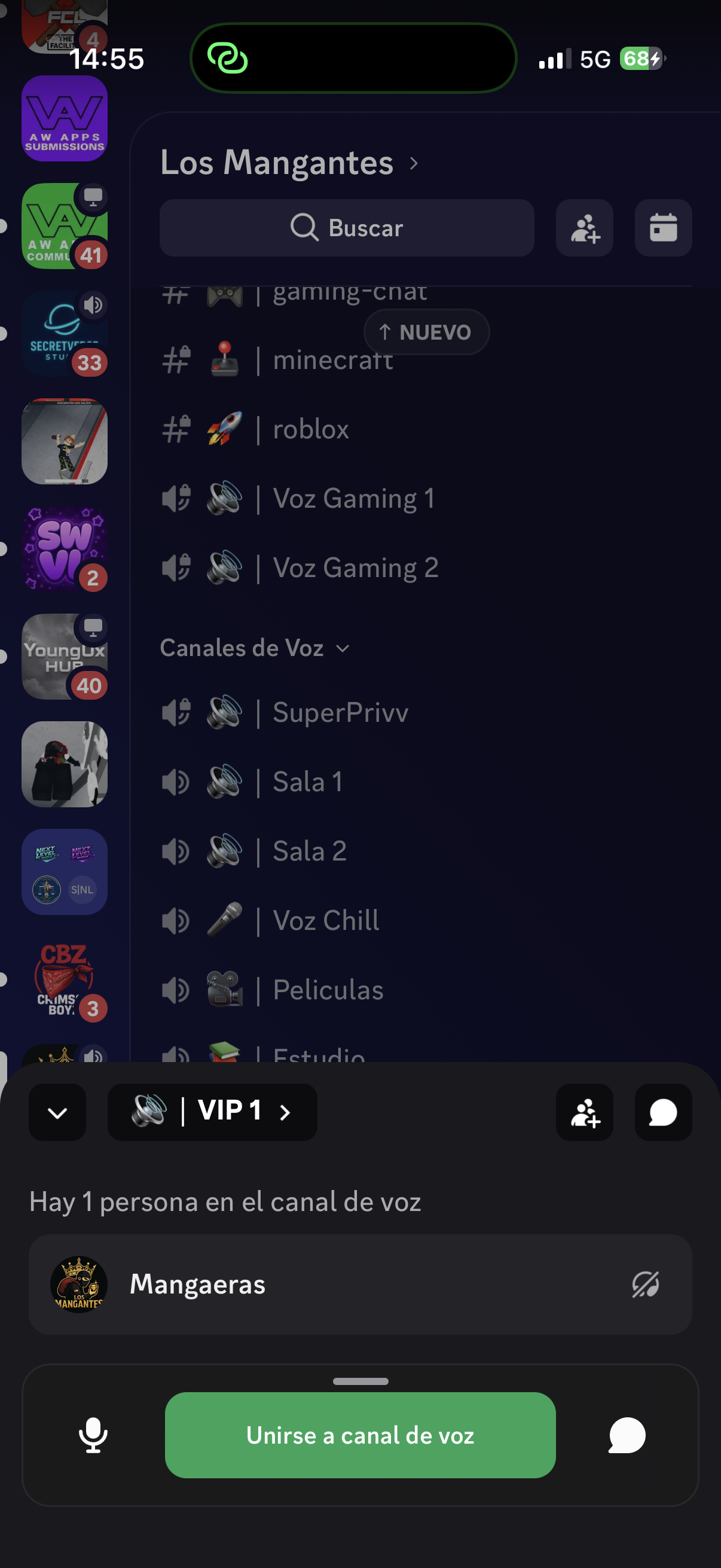 Mangaeras voice channel